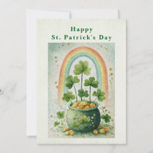 Cartes Pour Fêtes Annuelles Pot de chance et arc-en-ciel de la Saint-Patrick v