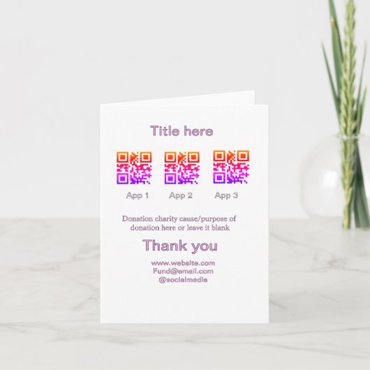 Cartes Pour Fêtes Annuelles Pot de collecte de dons ajoutez votre nom de code (Devant)