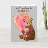 Cartes Pour Fêtes Annuelles Pot de miel préféré et ours Valentine (Devant)