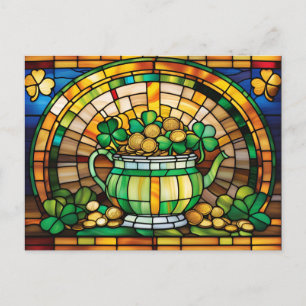 Cartes Pour Fêtes Annuelles Pot en verre de la Saint Patrick Jour avec pièces