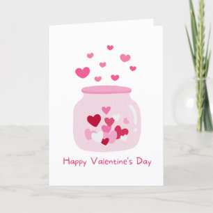Cartes Pour Fêtes Annuelles Pot Mason Cœur Amoureux Saint Valentin