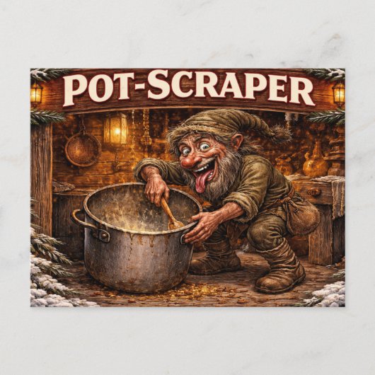 Cartes Pour Fêtes Annuelles Pot Scraper Icelandic Yule Lad  (Devant)