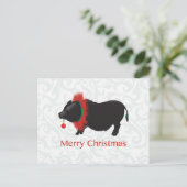 Cartes Pour Fêtes Annuelles Potbellied Cochon Joyeux Noël Design (Debout devant)
