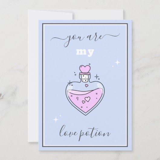 Cartes Pour Fêtes Annuelles Potion d'amour du coeur rose mignon Saint Valentin (Devant)