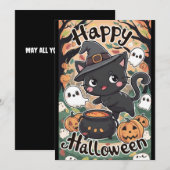 Cartes Pour Fêtes Annuelles Potion de citrouille Halloween heureux (Devant / Derrière)