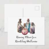 Cartes Pour Fêtes Annuelles Potions brassées pour une Halloween sans encombre (Devant / Derrière)