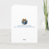 Cartes Pour Fêtes Annuelles Potted Christmas Tree with Blue Ornaments (Dos)