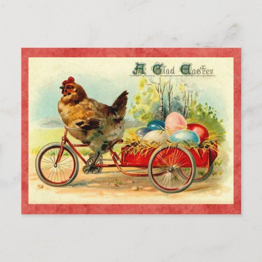 Cartes Pour Fêtes Annuelles Poule vintage de Pâques (Devant)