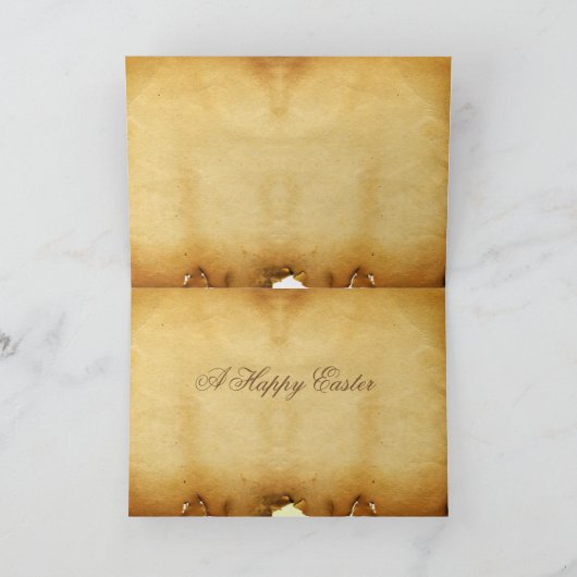 CARTES POUR FÊTES ANNUELLES POULET AVEC FLEURS EN PARCHEMENT D'OEUFS DE PÂQUES (Intérieur)