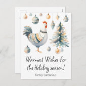 Cartes Pour Fêtes Annuelles Poulet de fête  (Devant / Derrière)