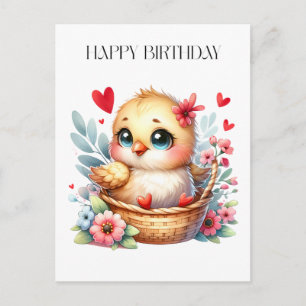 Cartes Pour Fêtes Annuelles Poulet de naissance mignon.