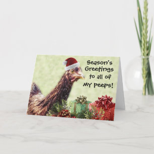 Cartes Pour Fêtes Annuelles Poulet de Noël à Santa Hat