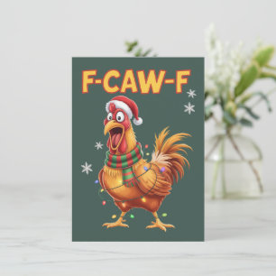 Cartes Pour Fêtes Annuelles Poulet de Noël hurlant F Drôle de Coq F