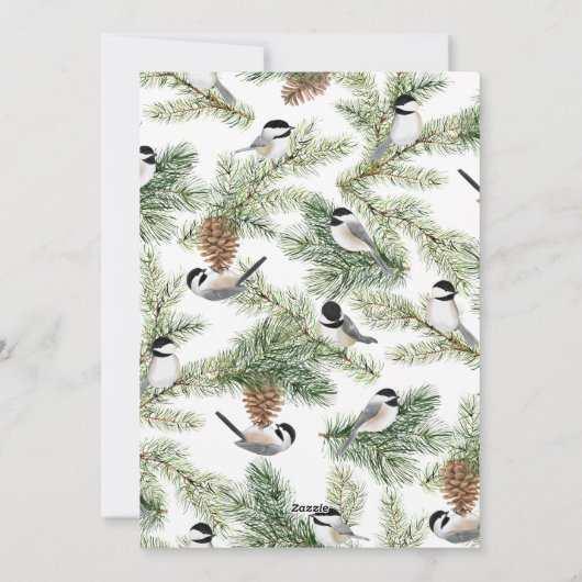 Cartes Pour Fêtes Annuelles Poulet de Noël sur Pine Cone hiver rustique (Dos)