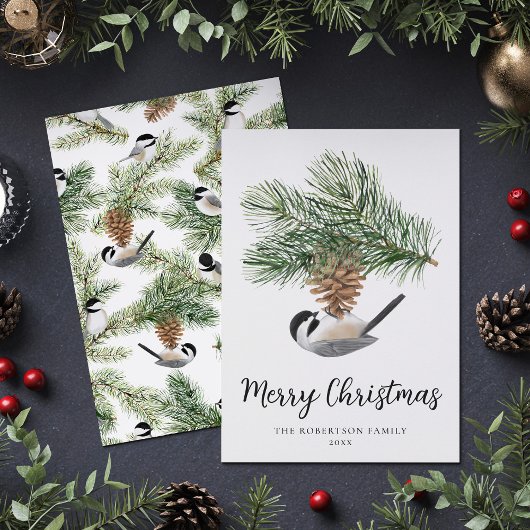 Cartes Pour Fêtes Annuelles Poulet de Noël sur Pine Cone hiver rustique
