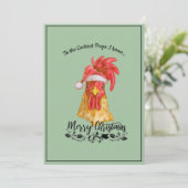 Cartes Pour Fêtes Annuelles Poulet épicé drôle Joyeux Noël (Debout devant)