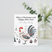 Cartes Pour Fêtes Annuelles Poulet Festif (Debout devant)