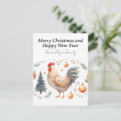 Cartes Pour Fêtes Annuelles Poulet Festif (Debout devant)