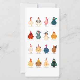 Cartes Pour Fêtes Annuelles Poulet mignon