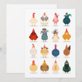 Cartes Pour Fêtes Annuelles Poulet mou (Devant / Derrière)