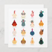 Cartes Pour Fêtes Annuelles Poulet mou (Devant / Derrière)