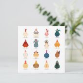 Cartes Pour Fêtes Annuelles Poulet mou (Debout devant)