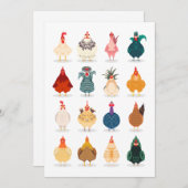 Cartes Pour Fêtes Annuelles Poulet mou (Devant / Derrière)