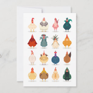 Cartes Pour Fêtes Annuelles Poulet mou