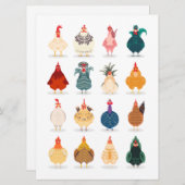 Cartes Pour Fêtes Annuelles Poulet mou (Devant / Derrière)