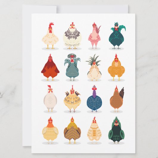 Cartes Pour Fêtes Annuelles Poulet mou (Devant)