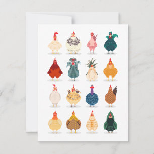 Cartes Pour Fêtes Annuelles Poulet mou