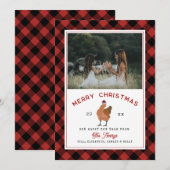 Cartes Pour Fêtes Annuelles Poulet Noël Plaid Photo (Devant / Derrière)