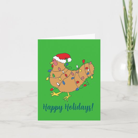 Cartes Pour Fêtes Annuelles Poulet prêt pour Noël (Devant)