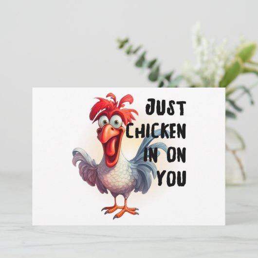 Cartes Pour Fêtes Annuelles Poulet Sur Toi (Debout devant)