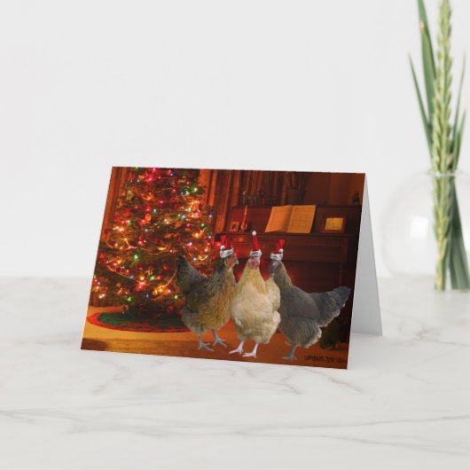 Cartes Pour Fêtes Annuelles Poulets de Noël (Devant)