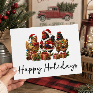 Cartes Pour Fêtes Annuelles Poulets de Noël drôles Joyeuses Fêtes