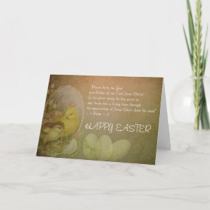 Cartes Pour Fêtes Annuelles Poulets heureux chrétiens de vers de bible de