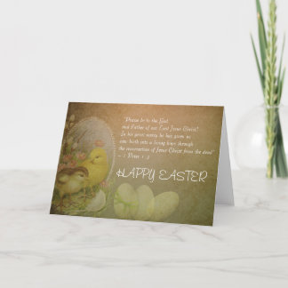Cartes Pour Fêtes Annuelles Poulets heureux chrétiens de vers de bible de