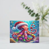 Cartes Pour Fêtes Annuelles poulpe de Noël (Debout devant)