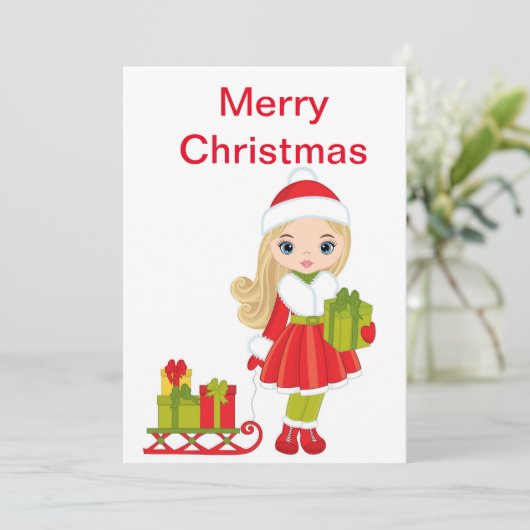 Cartes Pour Fêtes Annuelles Poupée de Noël avec manche (Debout devant)