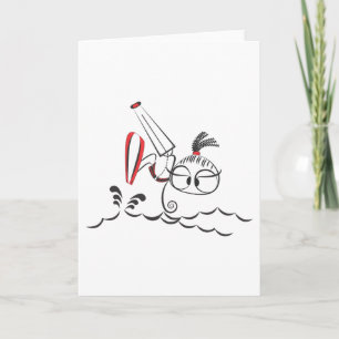Cartes Pour Fêtes Annuelles Poupée kitesurf