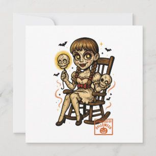 Cartes Pour Fêtes Annuelles Poupée Pin-Up Hantée – Halloween Effrayant Mignon
