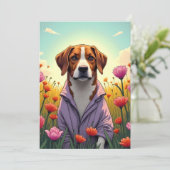 Cartes Pour Fêtes Annuelles Poupée violette en fleur (Debout devant)