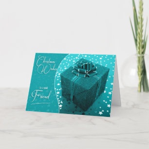 Cartes Pour Fêtes Annuelles Pour Ami Masculine Noël Turquoise Bleu
