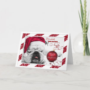Cartes Pour Fêtes Annuelles pour chien Groomer Christmas Bulldog