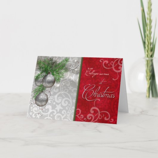 Cartes Pour Fêtes Annuelles pour collègue / collègue à Noël (Devant)