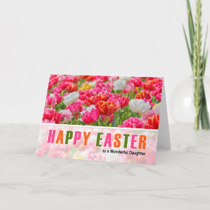 Cartes Pour Fêtes Annuelles pour Fille Tulipe Rose Jardin Pâques