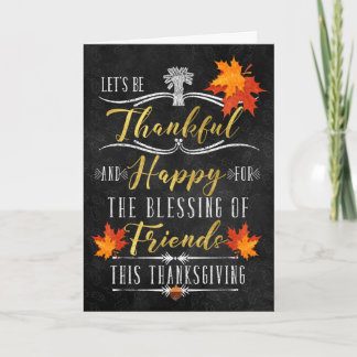 Cartes Pour Fêtes Annuelles pour Friend Thanksgiving Blessings Chalkboard