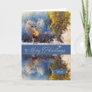 Cartes Pour Fêtes Annuelles pour Godson Christmas Winter Woodland Deer