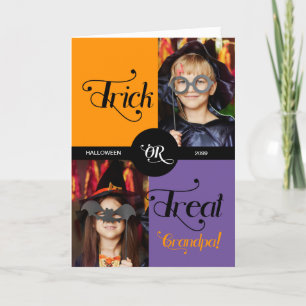 Cartes Pour Fêtes Annuelles pour Grandpa Trick ou Treat Halloween Deux photos